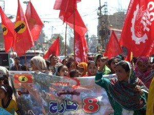 CWI supporters march on International Women’s Day in Lahore